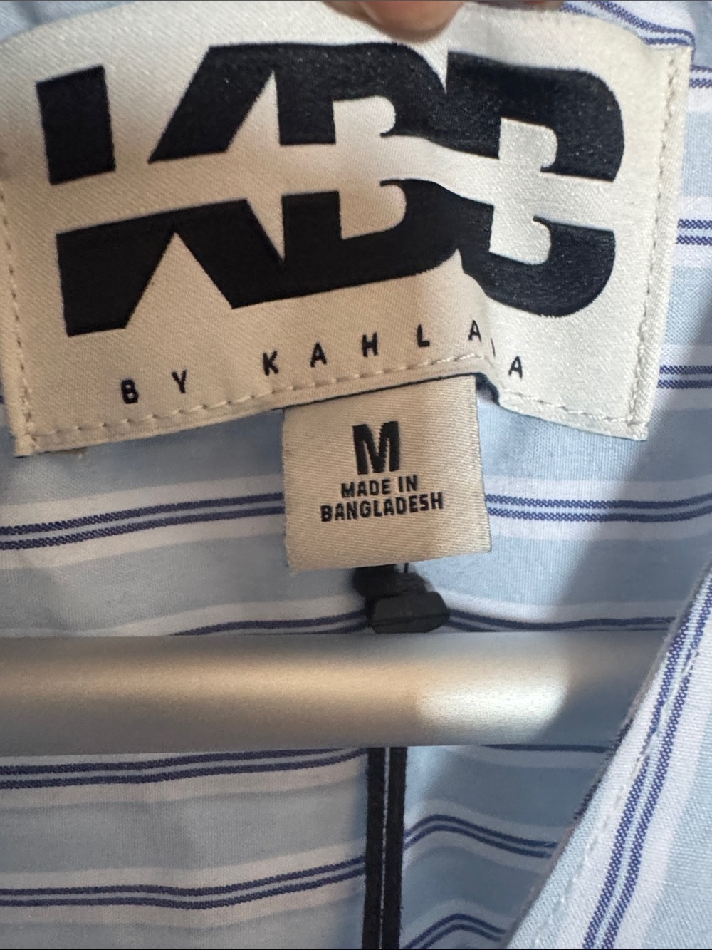 Striped Short-Sleeve Button-Down Dress in Light Blue - Picture 3 of 4